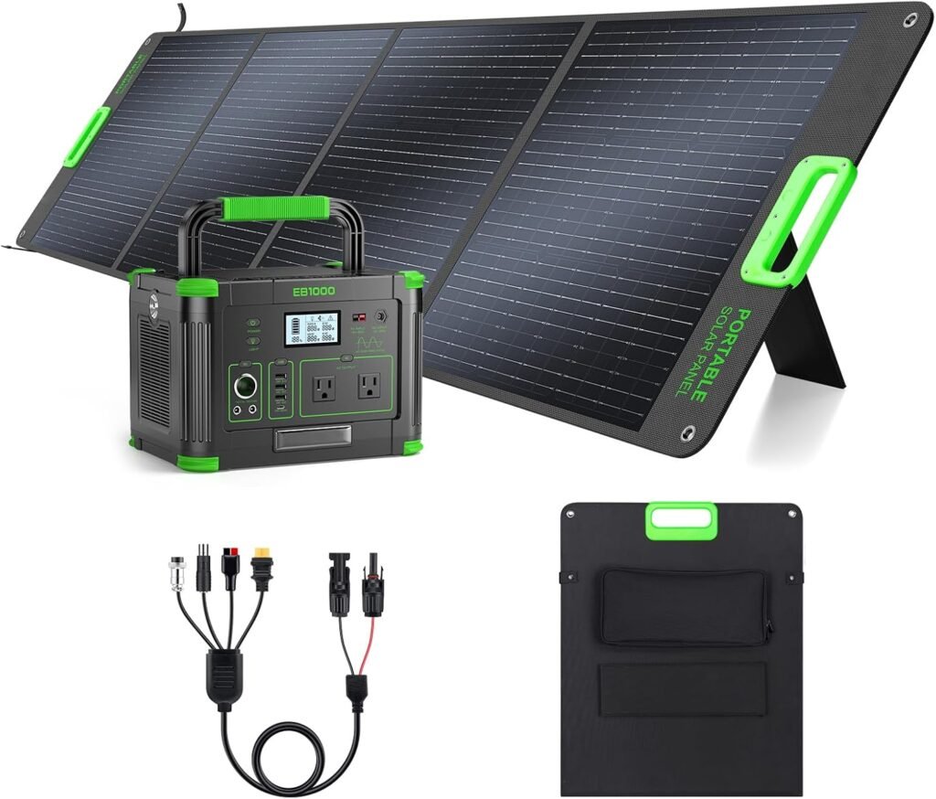 1000W Solar Generator 999Wh, Portable Power Station with 60W USB-C PD Output, 120V Pure Sine Wave AC Outlet Backup Lithium Battery for Outdoors Camping Travel Hunting Home (Peak 2000W) 1000W Solar Generator 999Wh, Portable Power Station with 60W USB-C PD Output, 120V Pure Sine Wave AC Outlet Backup Lithium Battery for Outdoors Camping Travel Hunting Home (Peak 2000W)