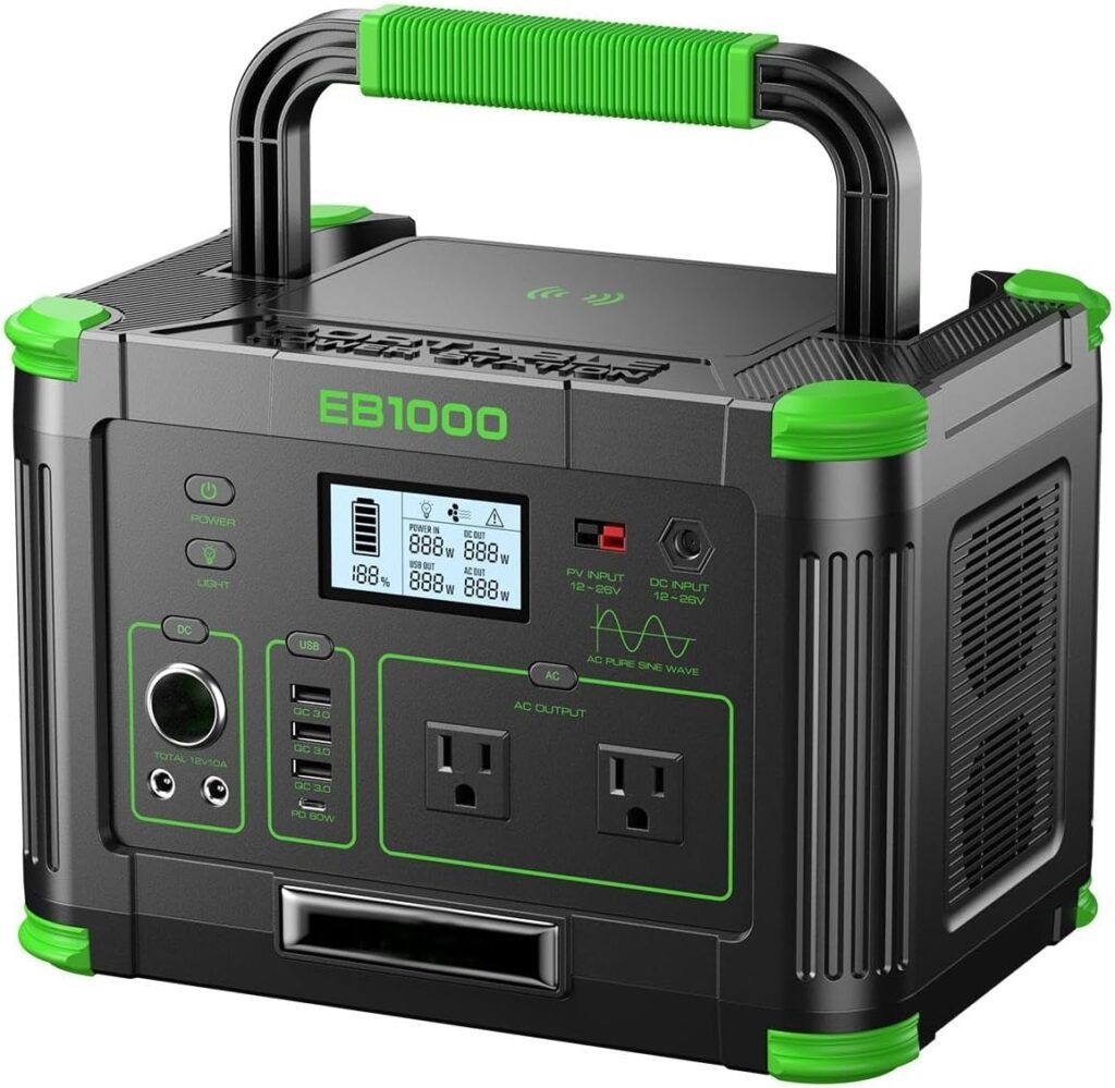 1000W Solar Generator 999Wh, Portable Power Station with 60W USB-C PD Output, 120V Pure Sine Wave AC Outlet Backup Lithium Battery for Outdoors Camping Travel Hunting Home (Peak 2000W) 1000W Solar Generator 999Wh, Portable Power Station with 60W USB-C PD Output, 120V Pure Sine Wave AC Outlet Backup Lithium Battery for Outdoors Camping Travel Hunting Home (Peak 2000W)