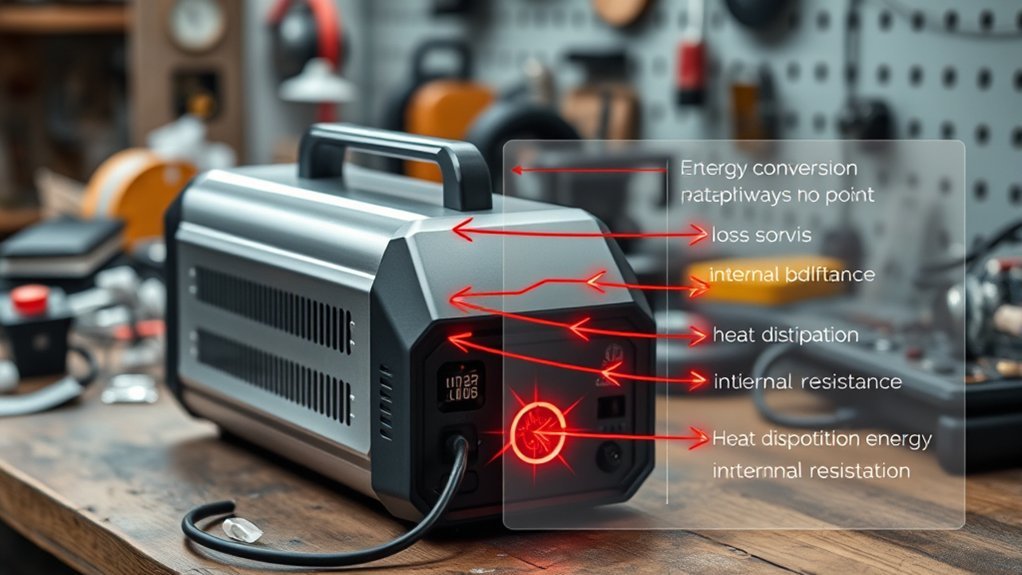 energy losses reduce battery efficiency