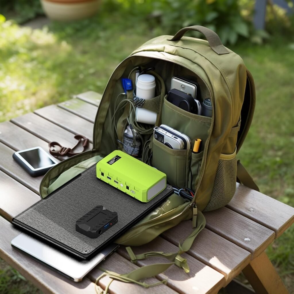 powkey 24000mAh/65W Solar Generator 30W with Panels Included, 88Wh Portable Power Station with AC Outlet, Lithium Battery Rechargeable Powered Bank with 110V AC Outlet for Emergency (Green+Black) powkey 24000mAh/65W Solar Generator 30W with Panels Included, 88Wh Portable Power Station with AC Outlet, Lithium Battery Rechargeable Powered Bank with 110V AC Outlet for Emergency (Green+Black)