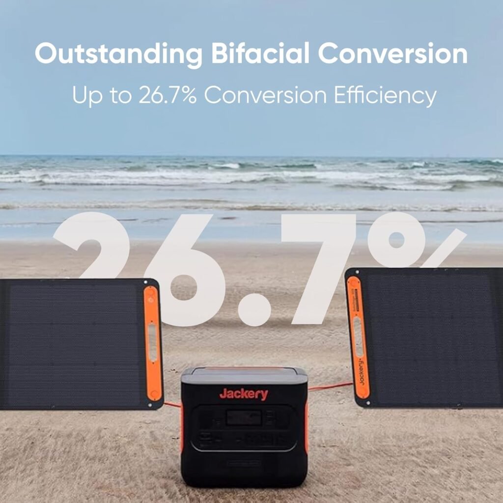Jackery SolarSaga 200W Portable Solar Panel,IP68 Foldable Bifacial Solar Panels,Compatible with Jackery Explorer Power Station and Solar Generator,for Rooftops Outdoor Camping Off-Grid (Renewed) Jackery SolarSaga 200W Portable Solar Panel,IP68 Foldable Bifacial Solar Panels,Compatible with Jackery Explorer Power Station and Solar Generator,for Rooftops Outdoor Camping Off-Grid (Renewed)